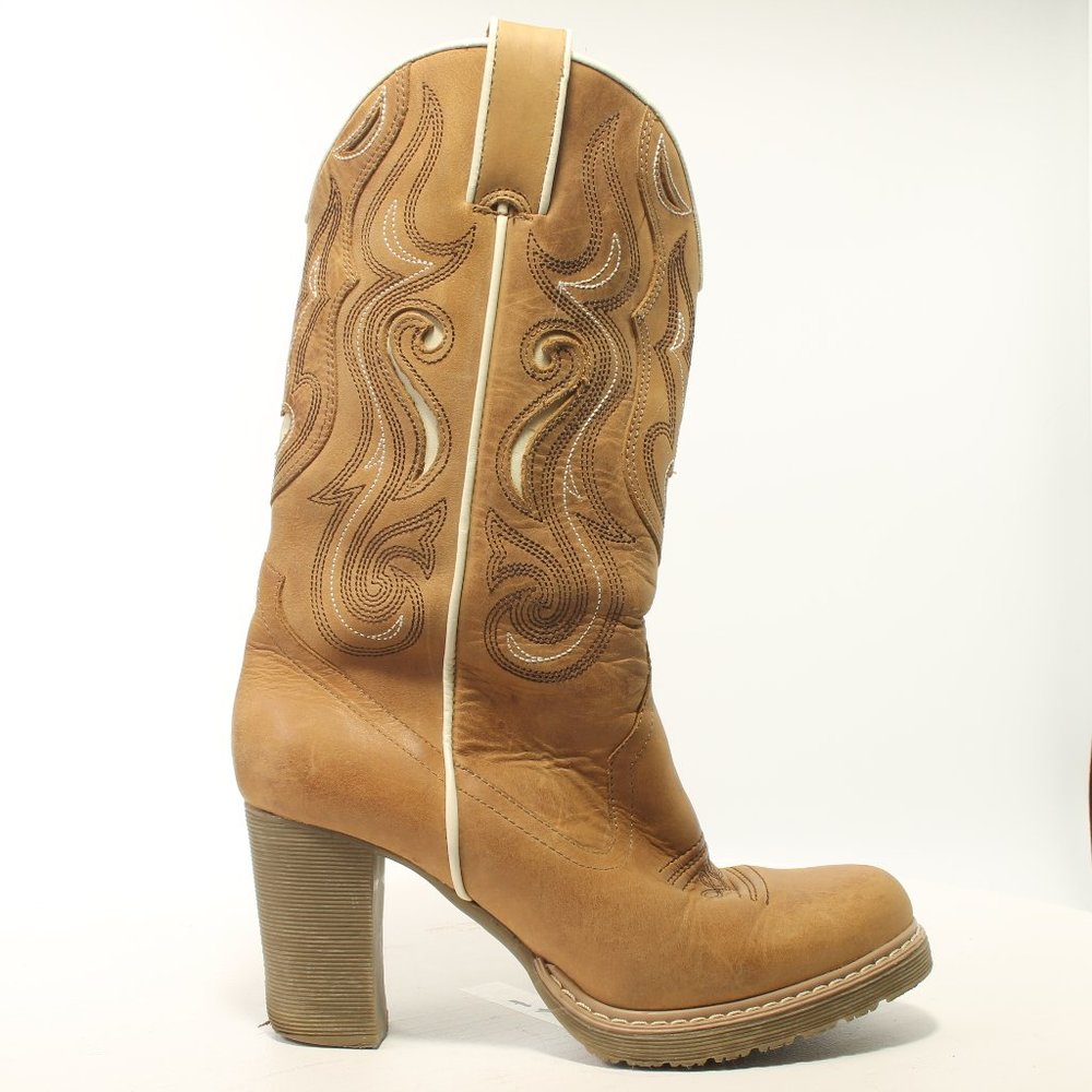 - ROPER Boots Tan Leather Size US 7.5 Coastal Cowgirl Western Rodeo